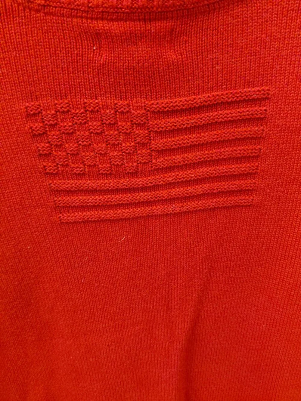 Vintage Polo Ralph Lauren Mens Red Cotton Quarter Zip Sweater Medium Flag Back